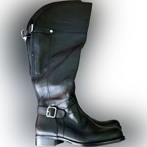 Naturalizer Wide Calf Black Heeled Boots
